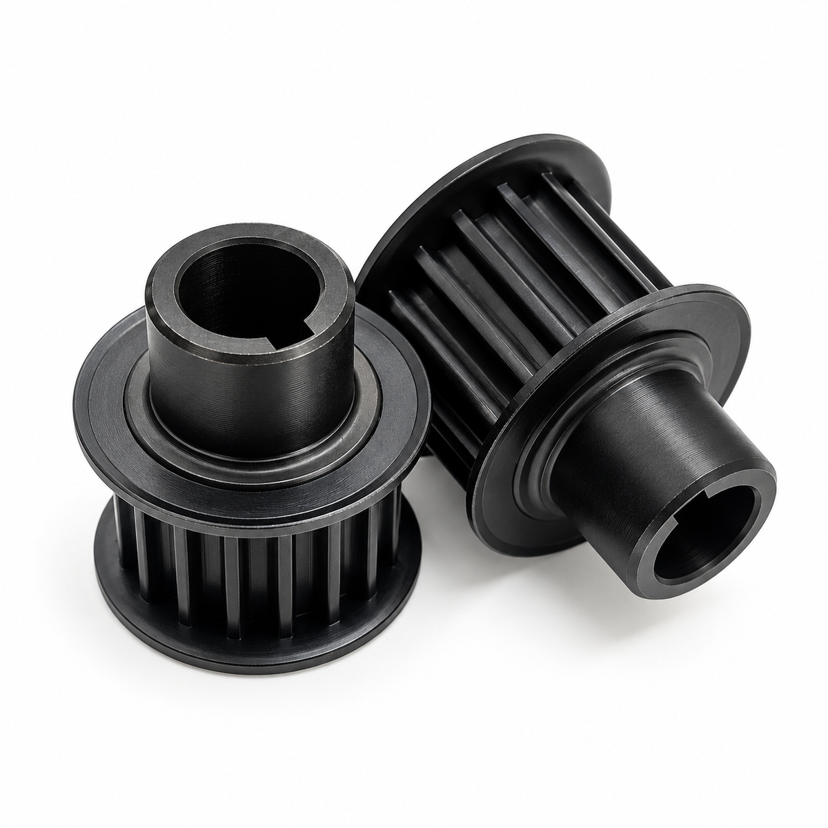 15T Steel Motor Pulley – 10mm Bore with Keyway & Extended Hub - Pair