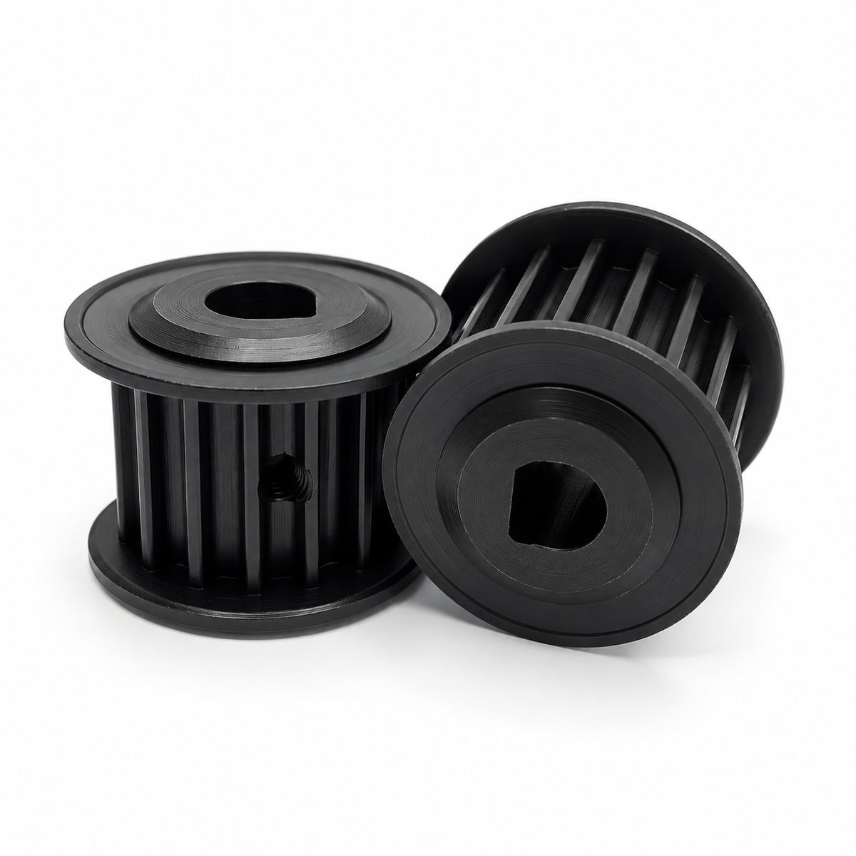 15T Steel Motor Pulley – 8mm D-Shaft Bore – Pair