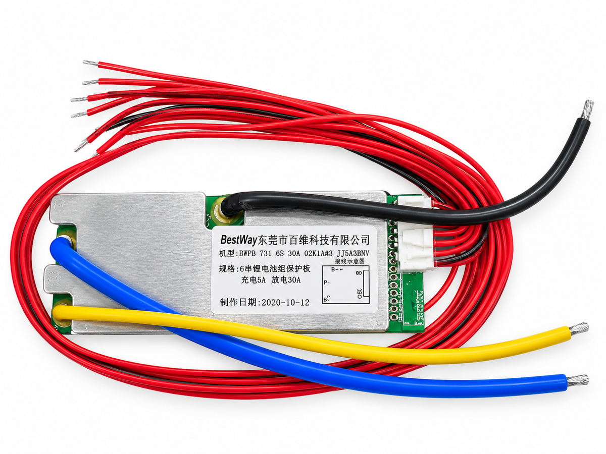 BestWay 6S 30A battery management system with balance wires