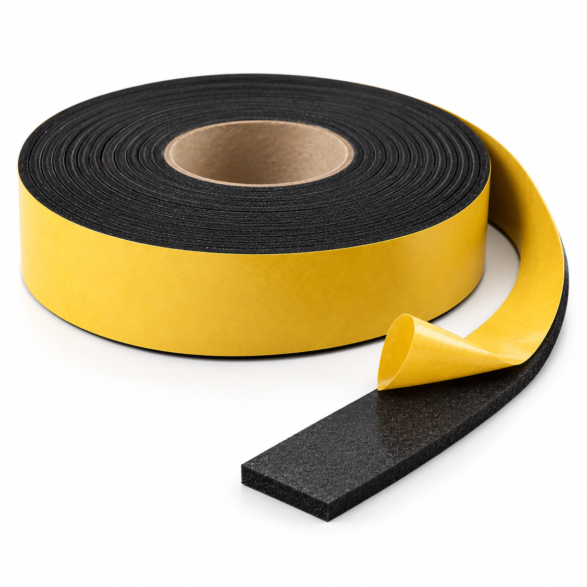 Black EVA foam with yellow adhesive backing